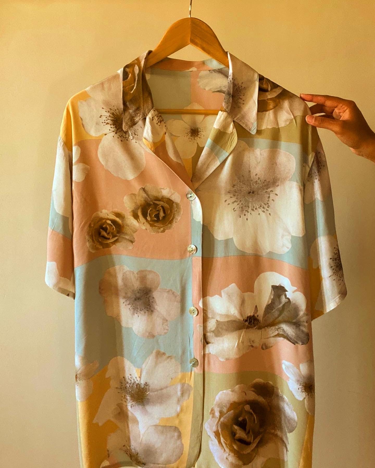 Floral Colour Block Vintage Shirt