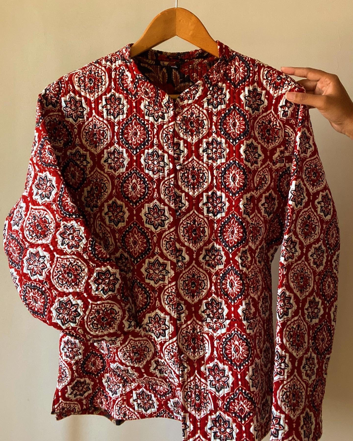 Multi Motif Block Print Quilted Jacket