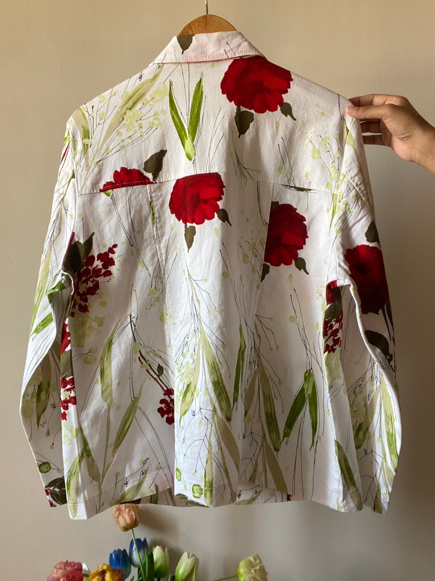 Vintage Denim Floral Print Shaket