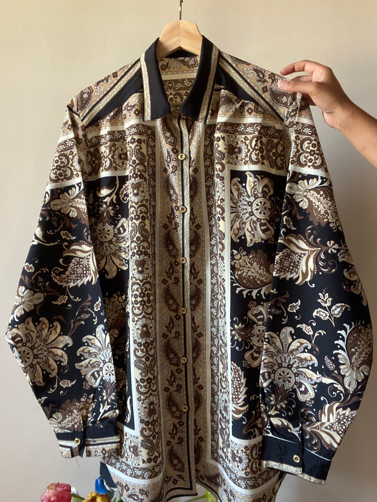 Vintage Abstract Traditional Print Shirt