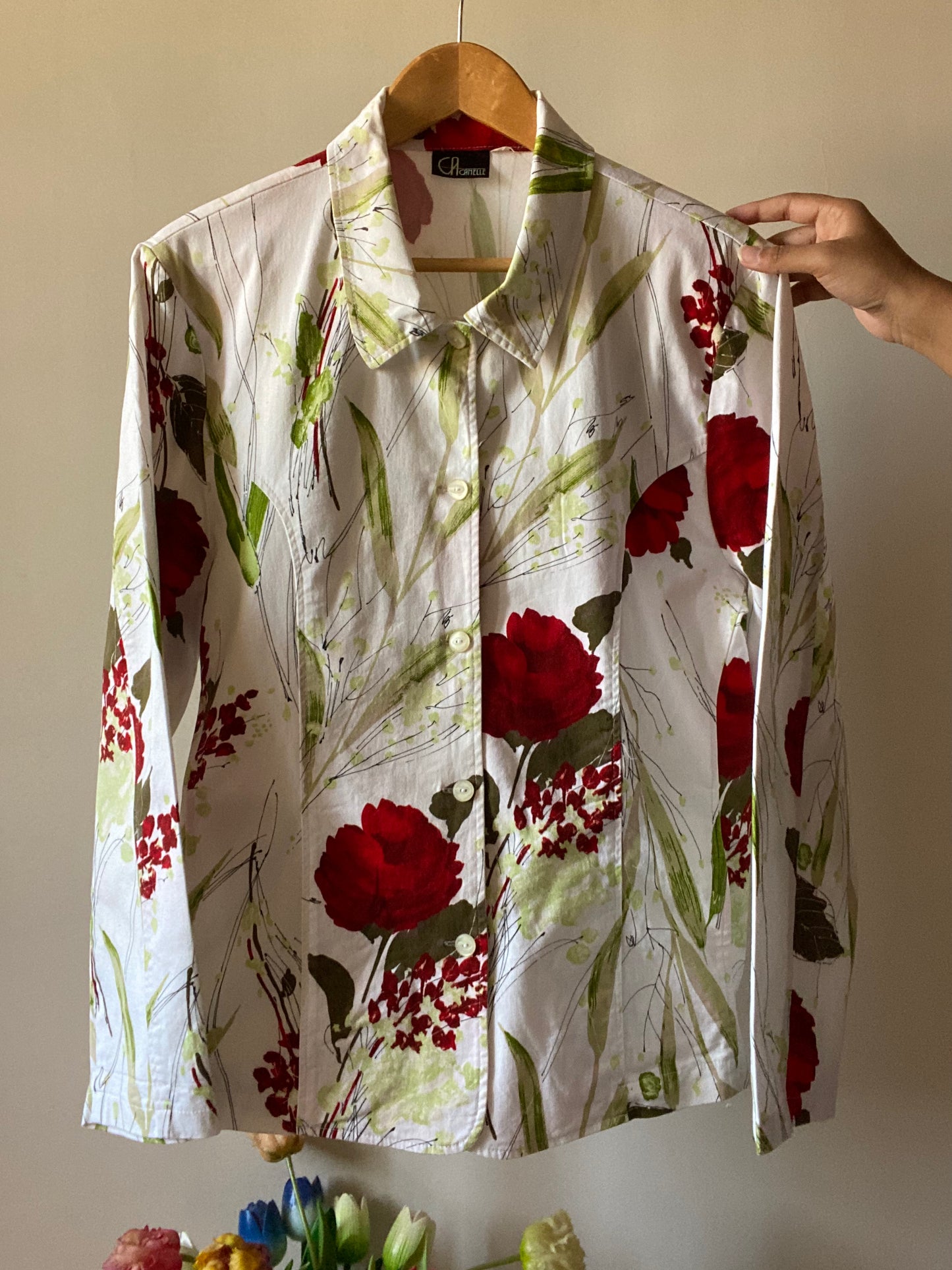 Vintage Denim Floral Print Shaket