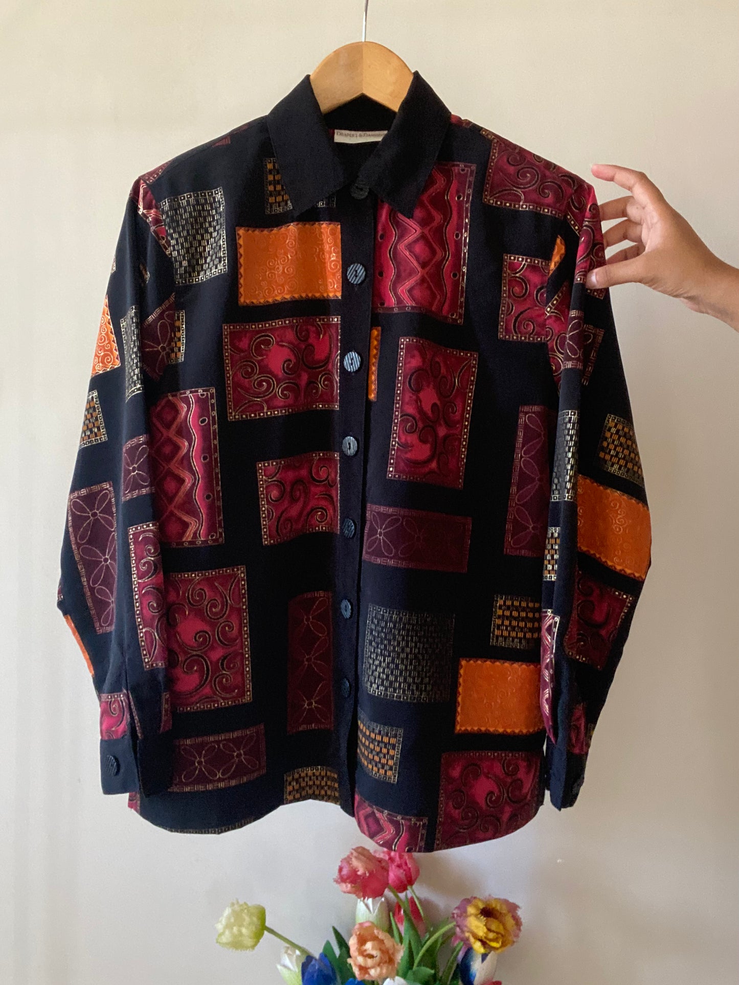 Multi Pattern Block Print Vintage Shirt