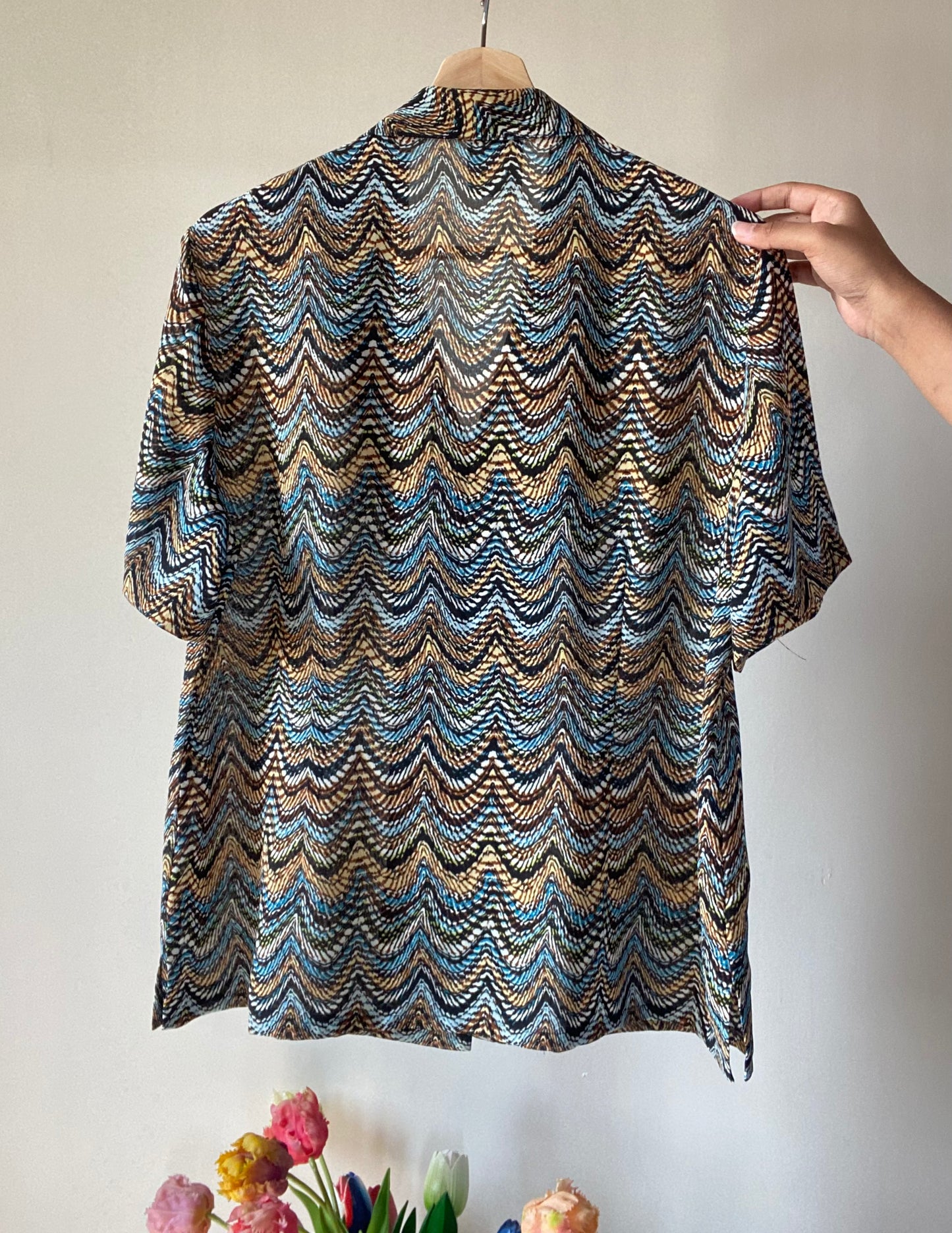 Abstract Line Print Vintage Shirt