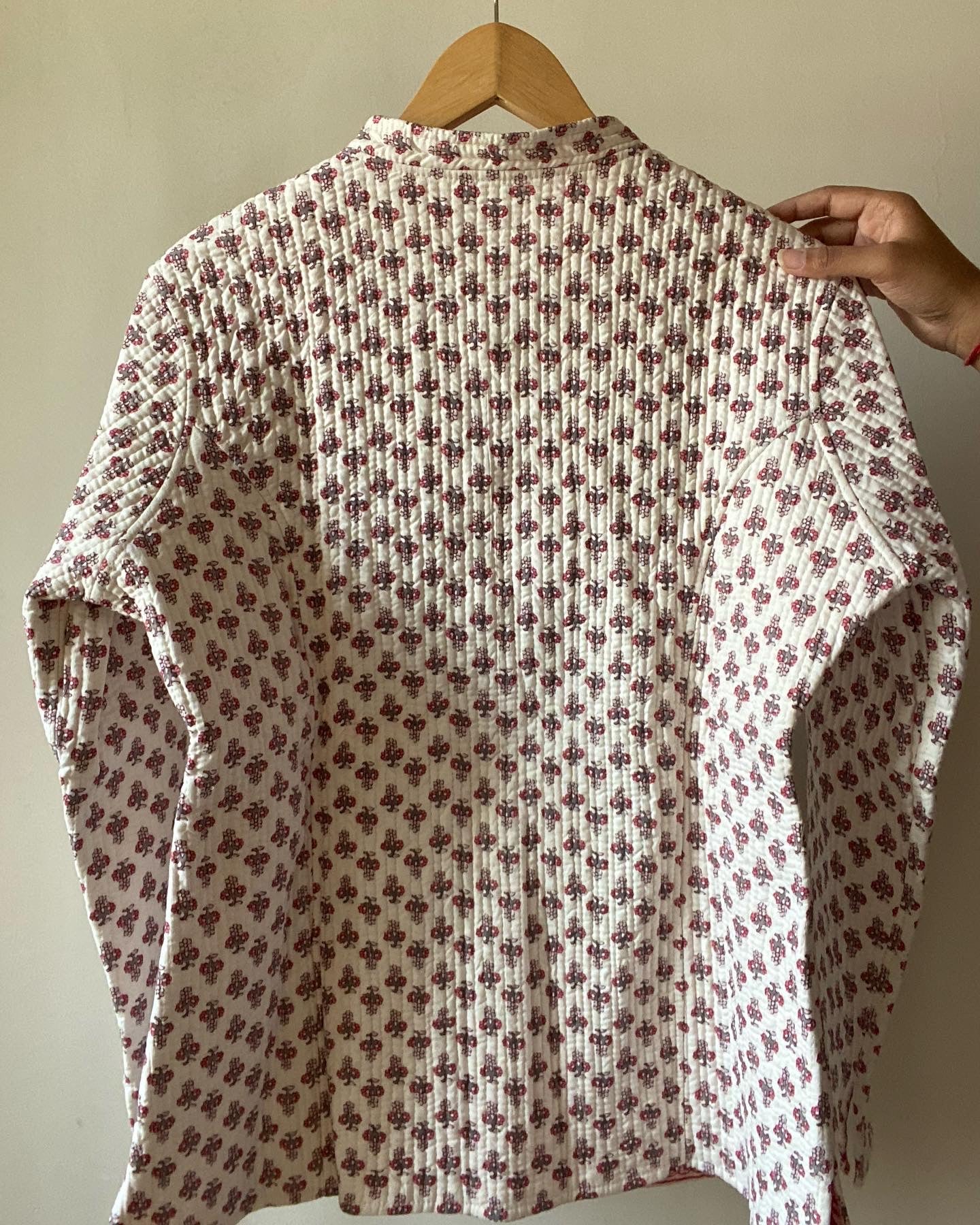 Floral Block Print Quilted Jacket
