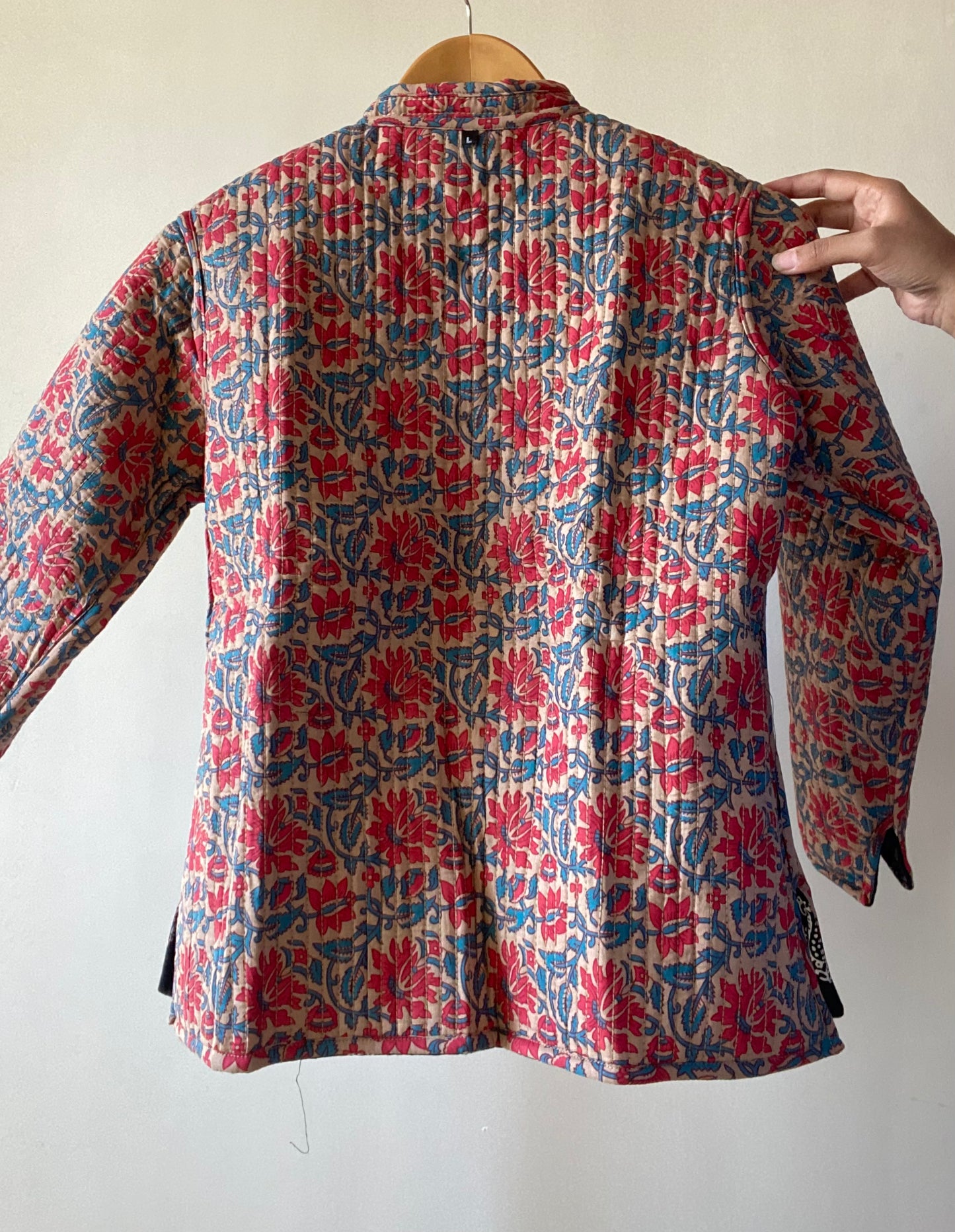 Black Heritage Motif Block Print Quilted Jacket