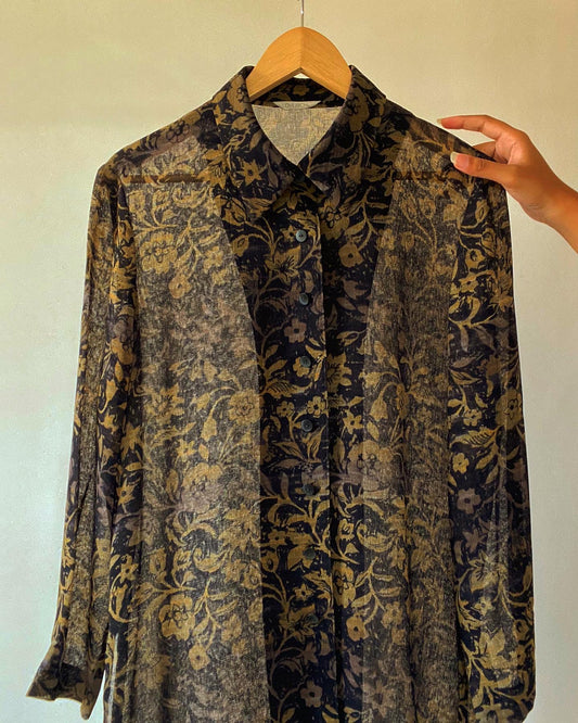 Ethnic Motif Sheer Vintage Shirt