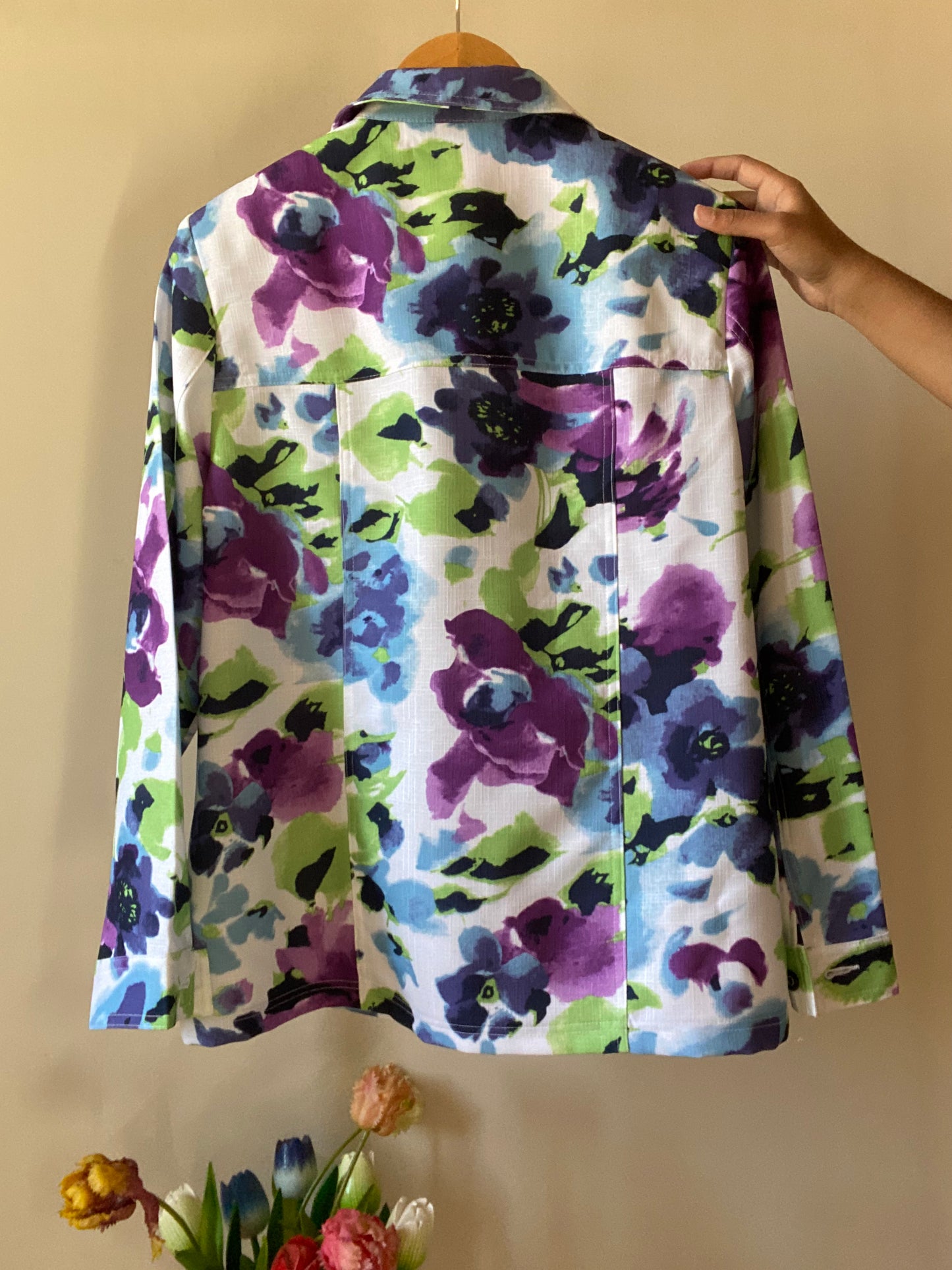 Watercolour Art Floral Print Vintage Shirt