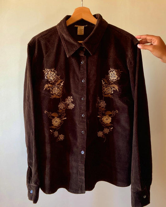 Embroidered Vintage Corduroy Shaket