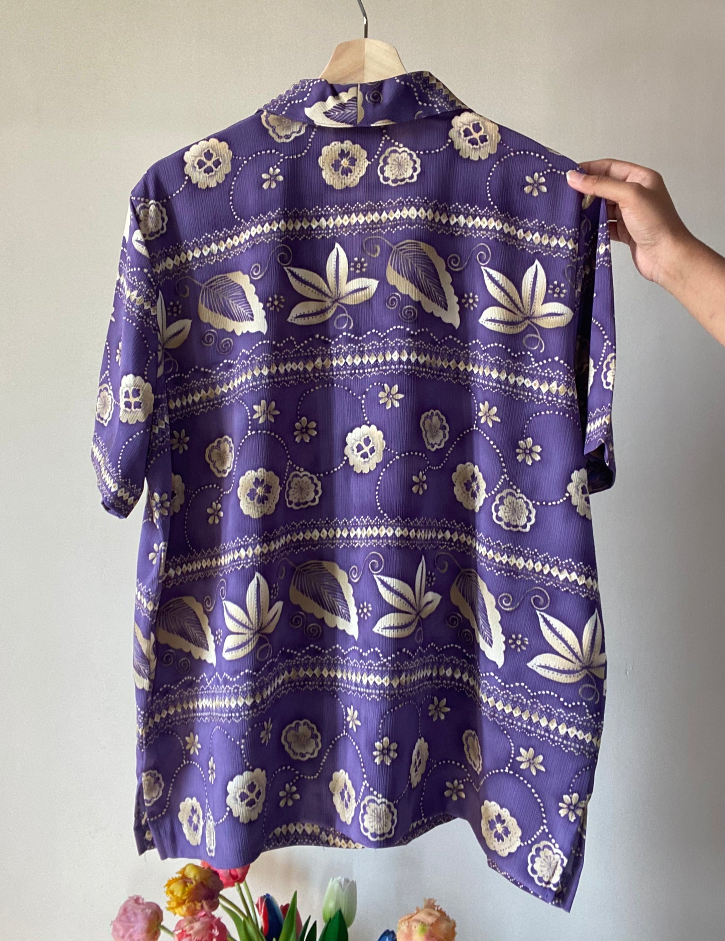 Purple Floral Hawaiian Vintage Shirt