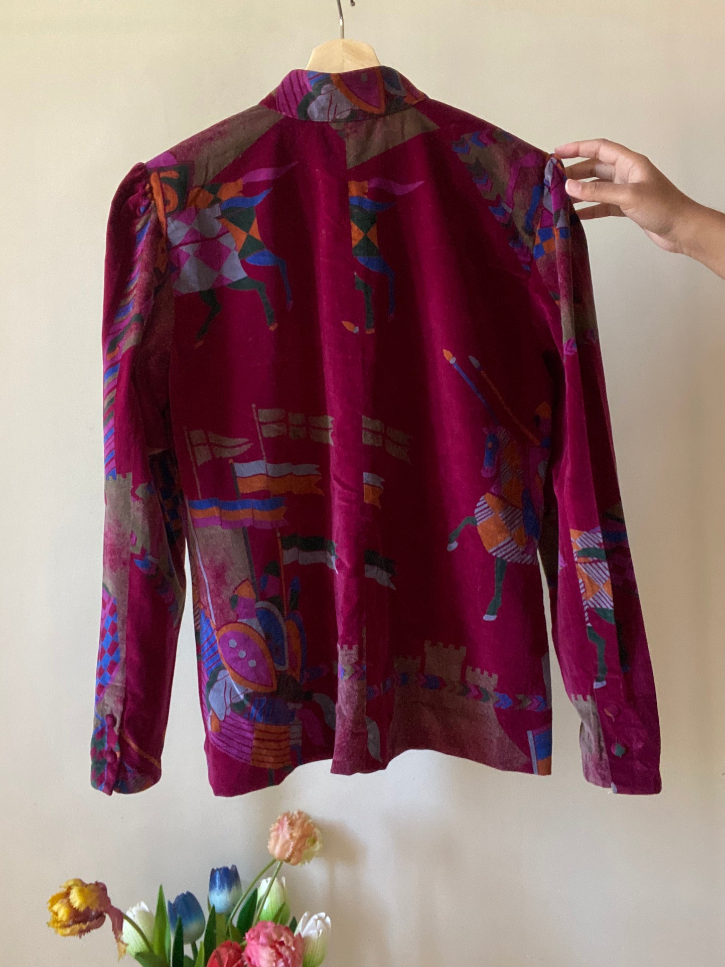 Velvet Battle Field Geometrical Print Vintage Shirt