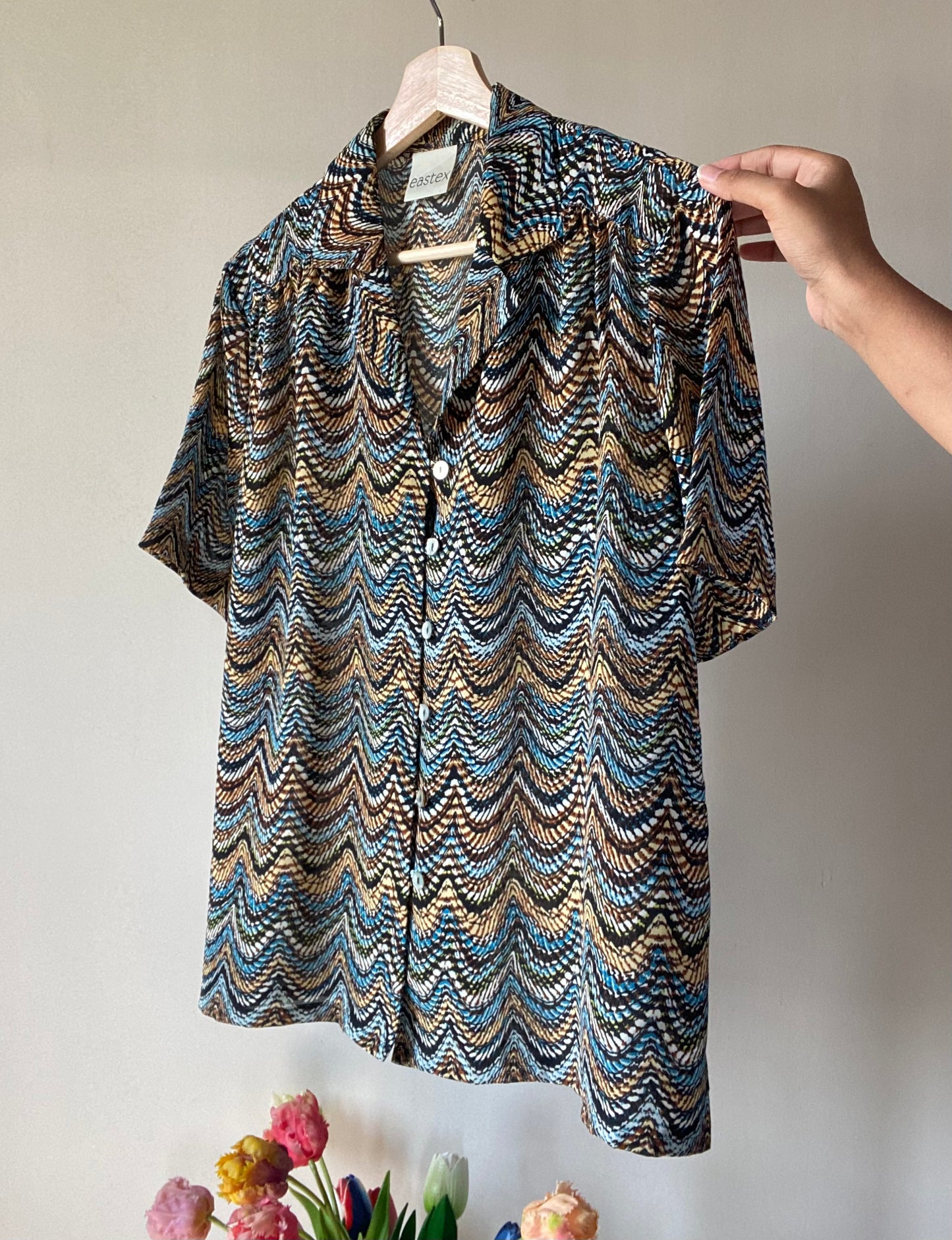 Abstract Line Print Vintage Shirt