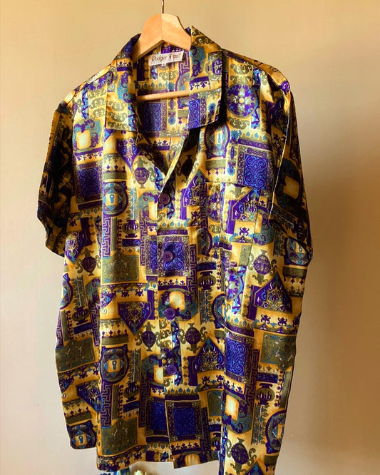 Abstract Baroque Print Vintage Shirt