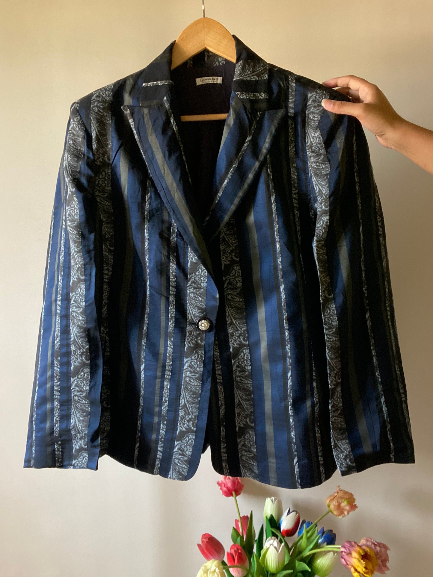 Vintage Georgia Netti Patterns Strip Blazer