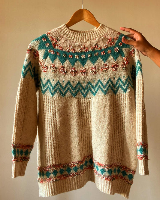 Beautiful Floral Vintage Pullover