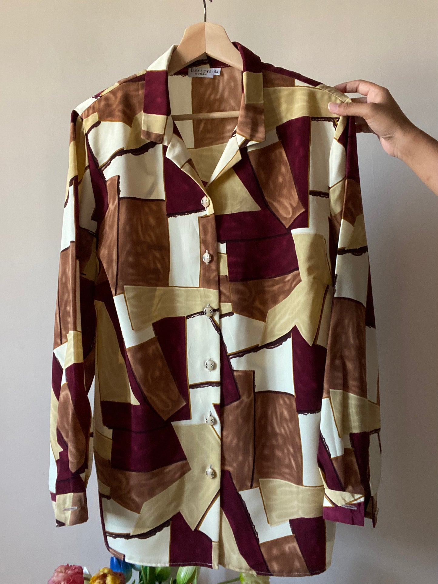 Abstract Geometric Print Vintage Shirt