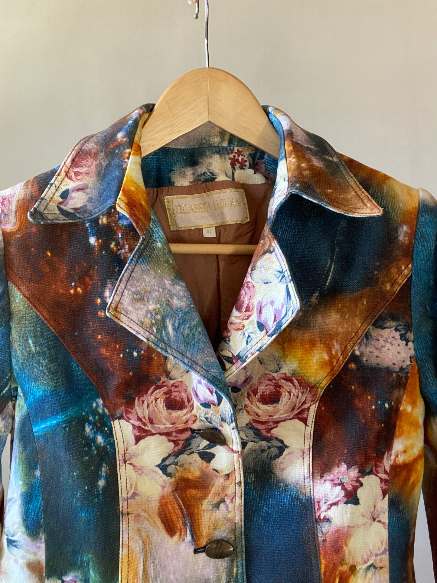 Elizabeth LLulian Galaxy Floral Print Vintage Jacket