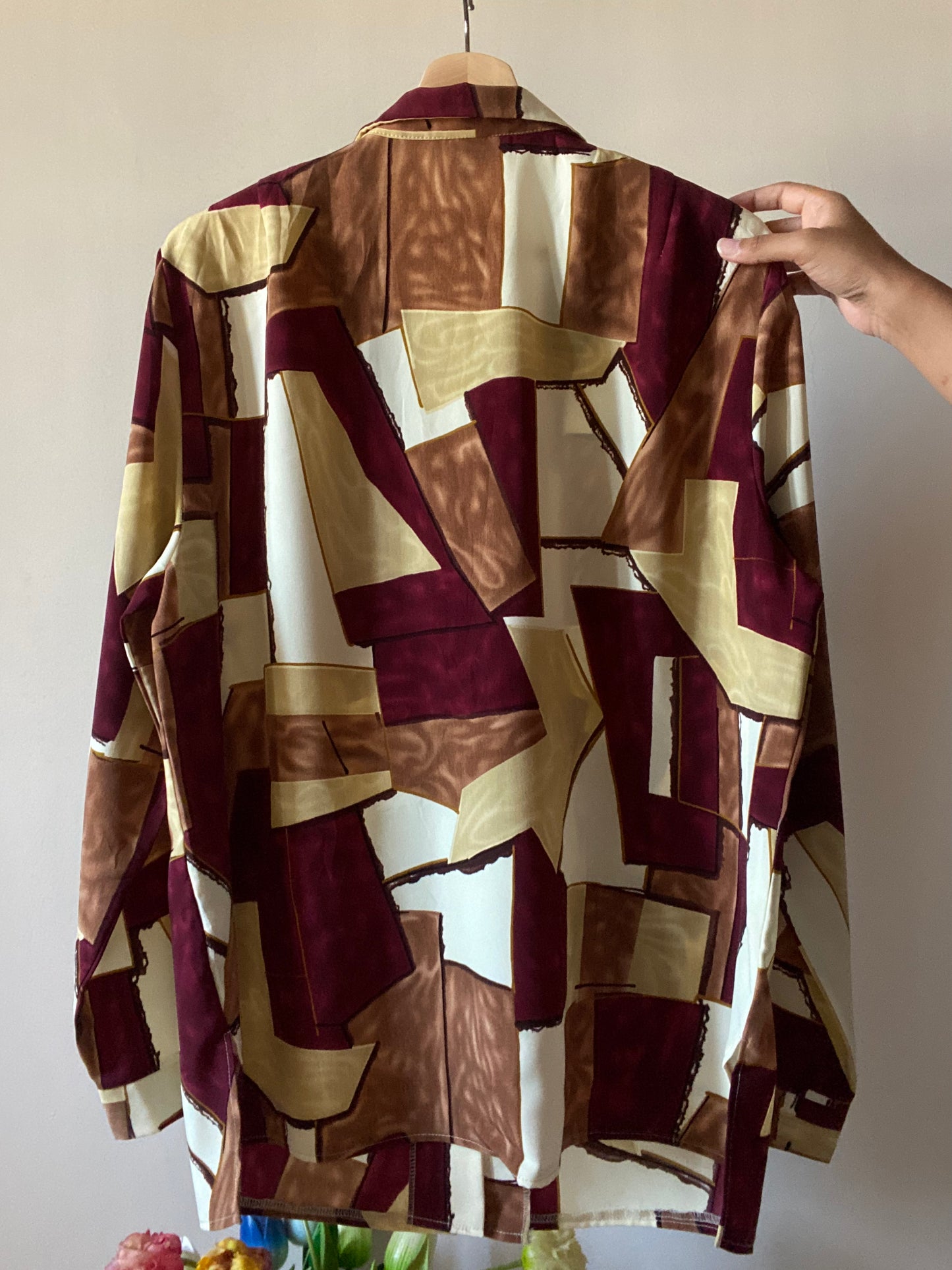 Abstract Geometric Print Vintage Shirt
