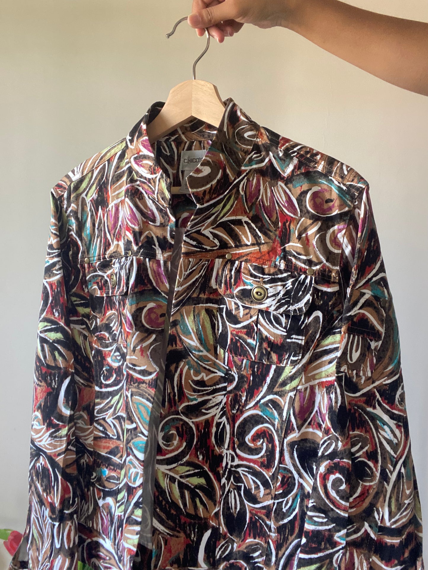 Abstract Ethnic Print Inspired Vintage Summer Shaket
