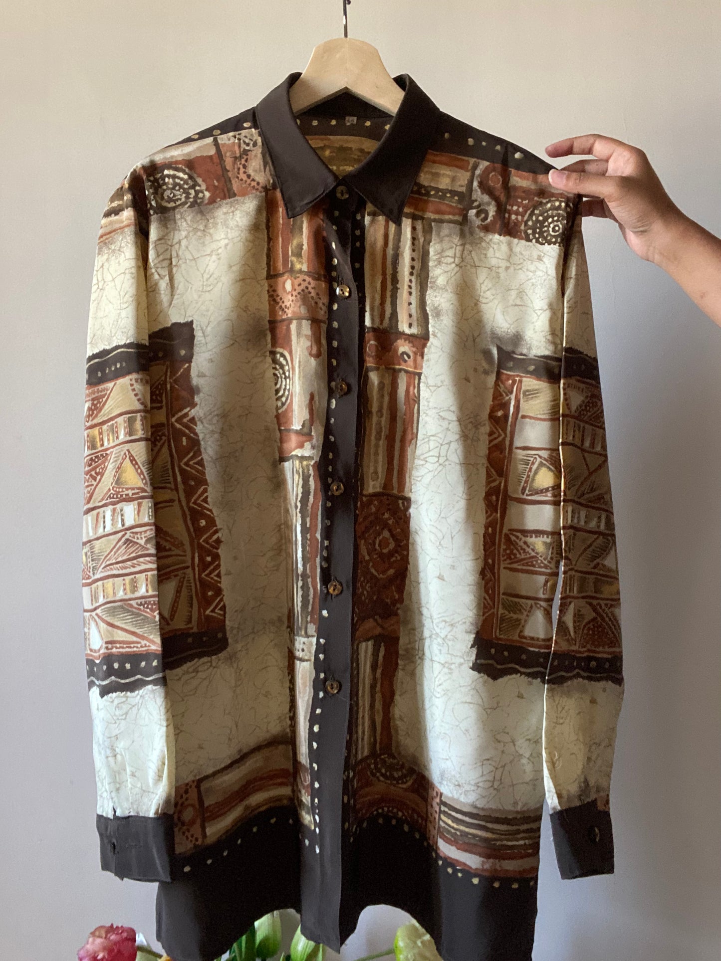 Multi Pattern Print Vintage Shirt