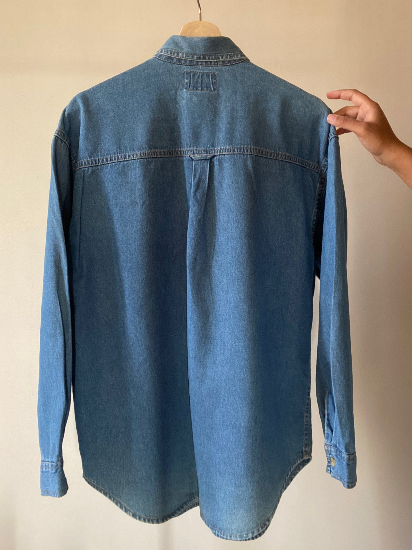 Fall Embroidered Vintage Denim Shirt