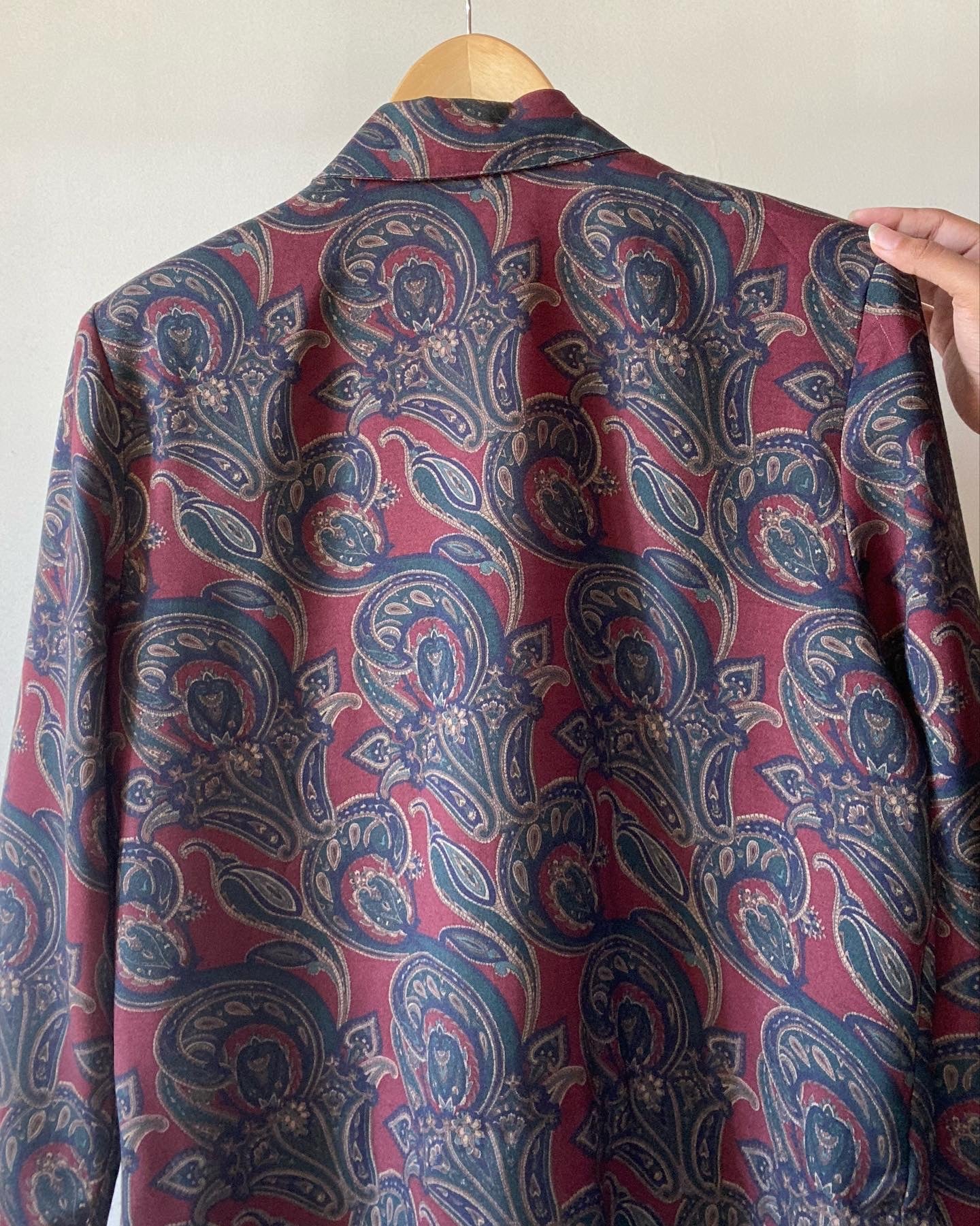 Parsley Motif Ethnic Print Vintage Blazer