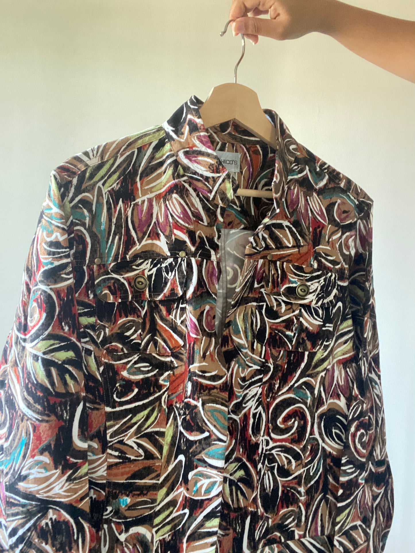 Abstract Ethnic Print Inspired Vintage Summer Shaket