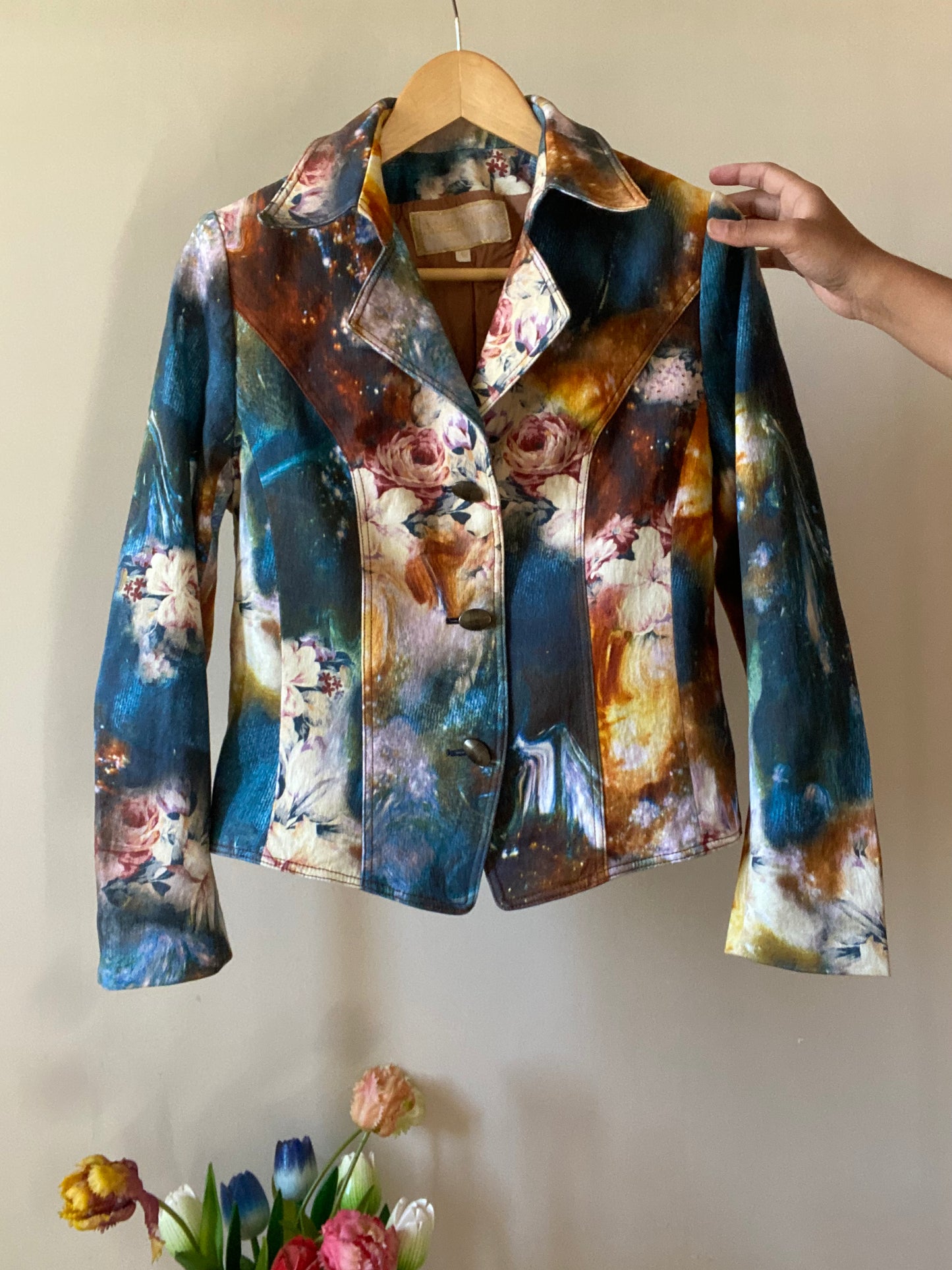 Elizabeth LLulian Galaxy Floral Print Vintage Jacket