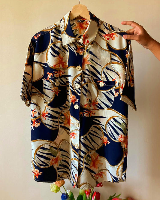 Vintage Sailer Inspired Hawaiian Shirt