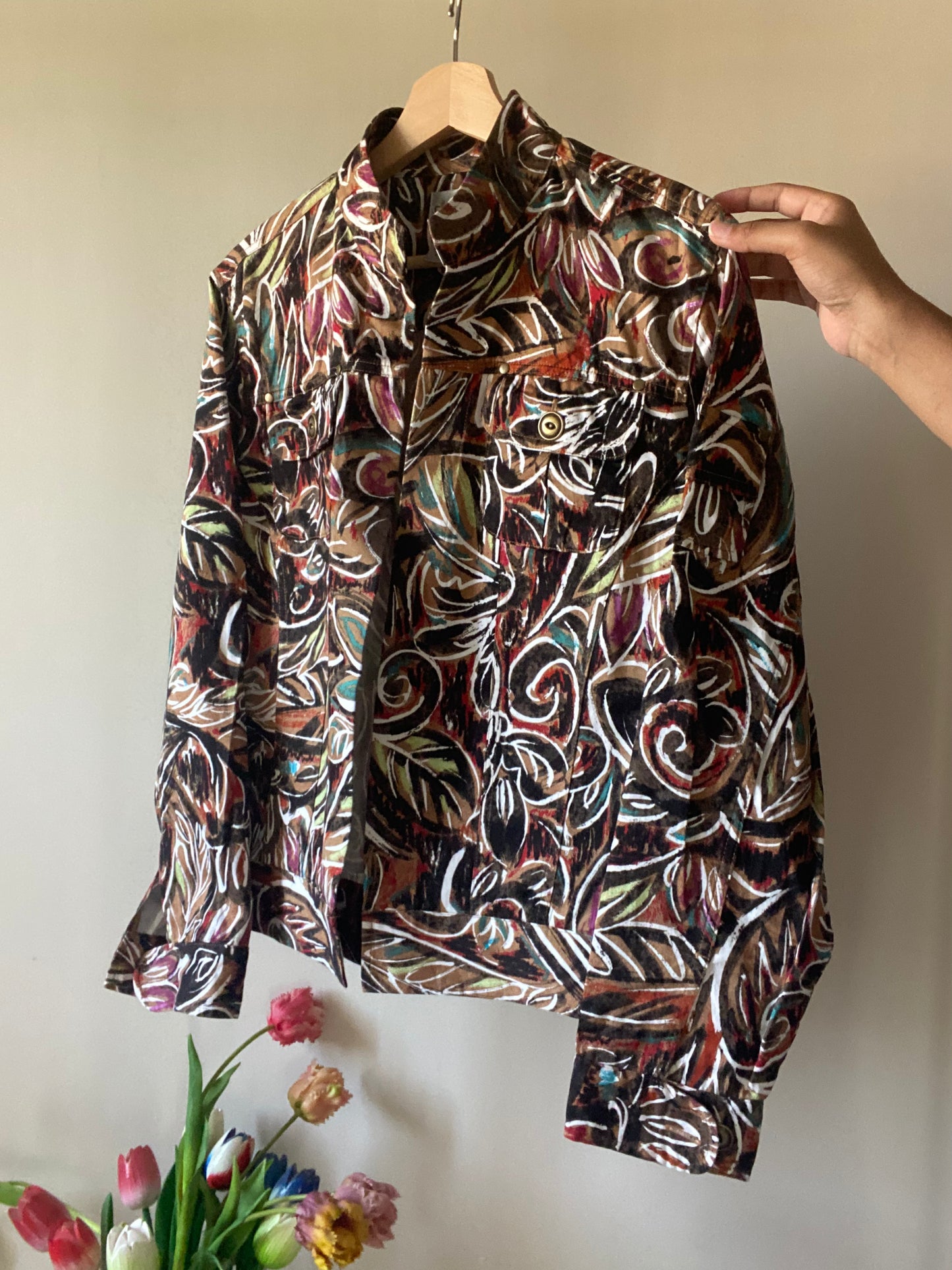 Abstract Ethnic Print Inspired Vintage Summer Shaket