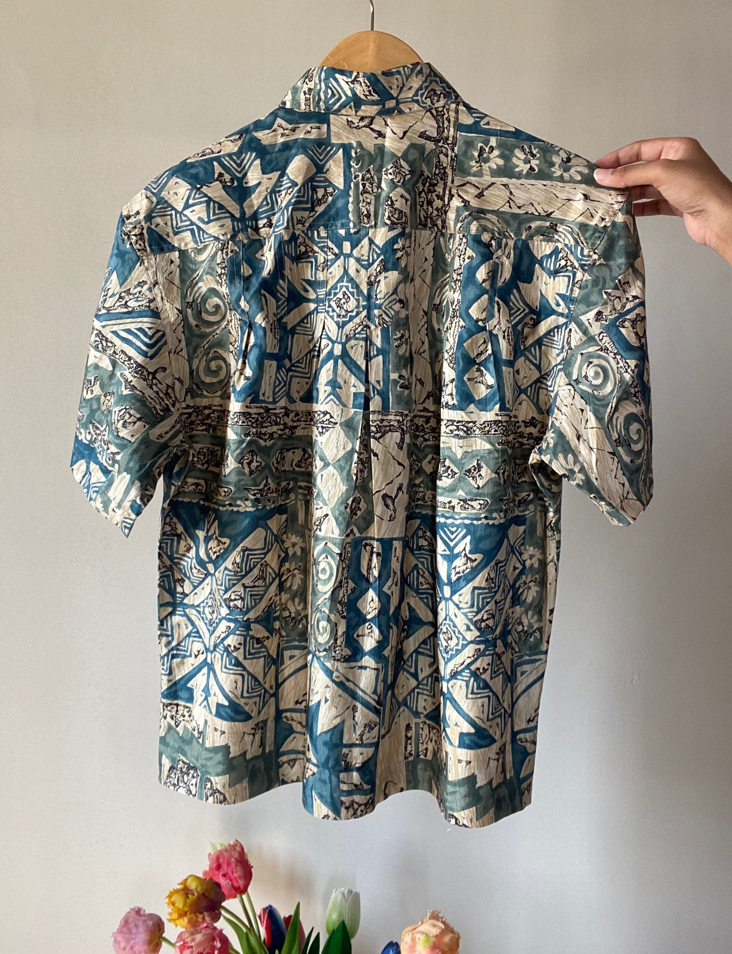 Textured Ethnic Print Vintage Shirt