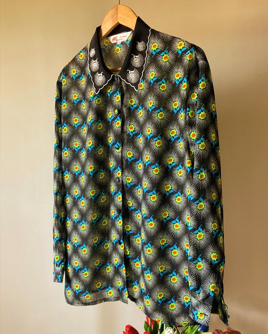 90s Floral Neo Print Vintage Shirt