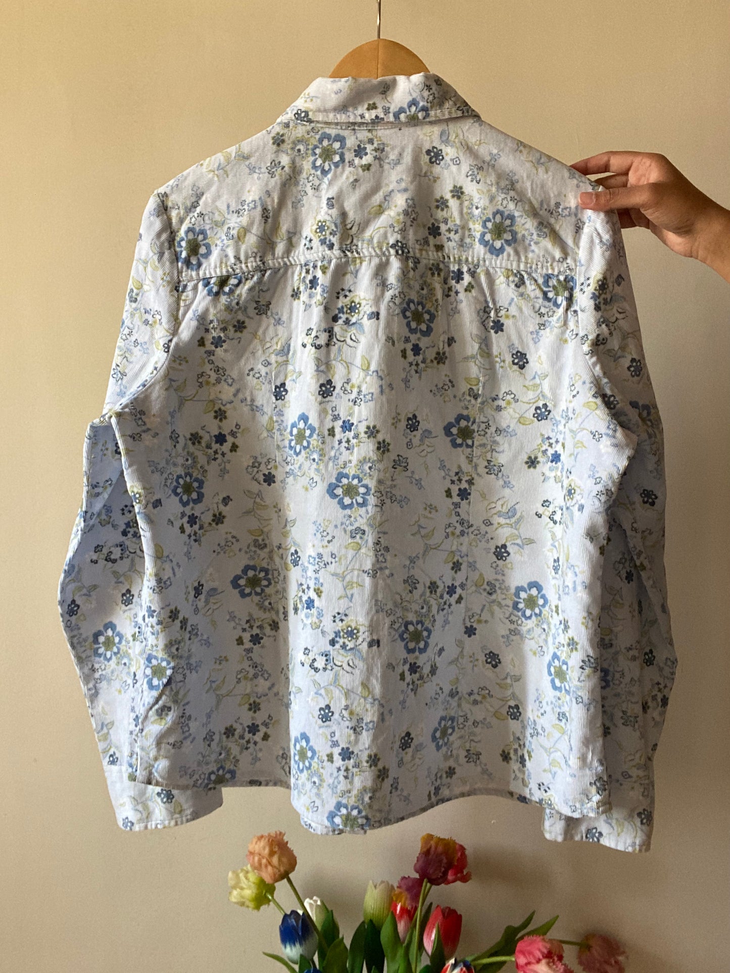 Floral Blue Corduroy Shirt