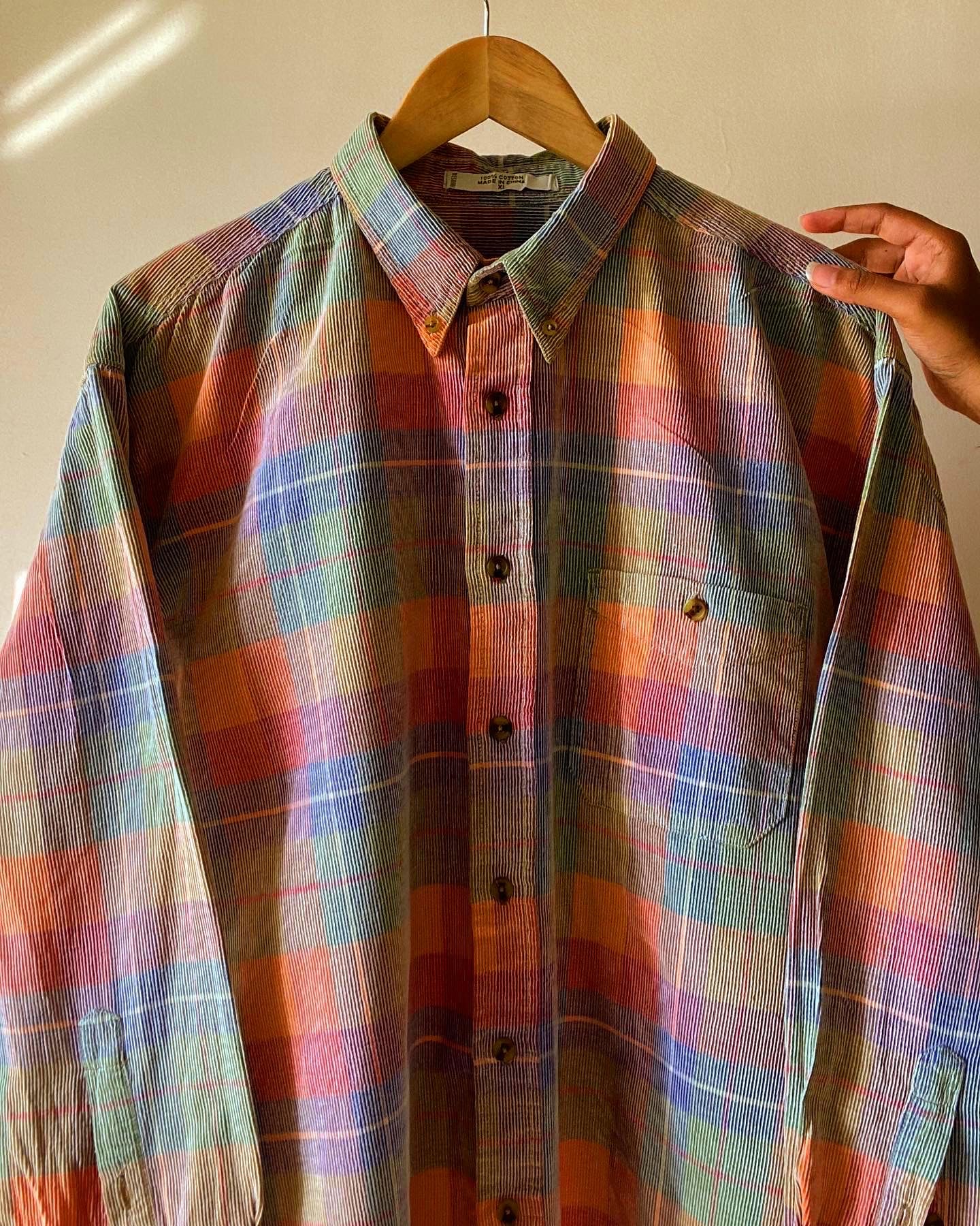 Rainbow Checked Corduroy Shirt