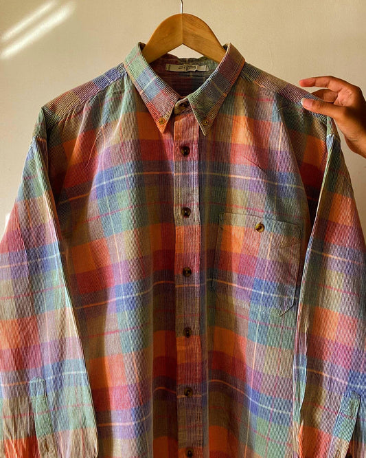 Rainbow Checked Corduroy Shirt