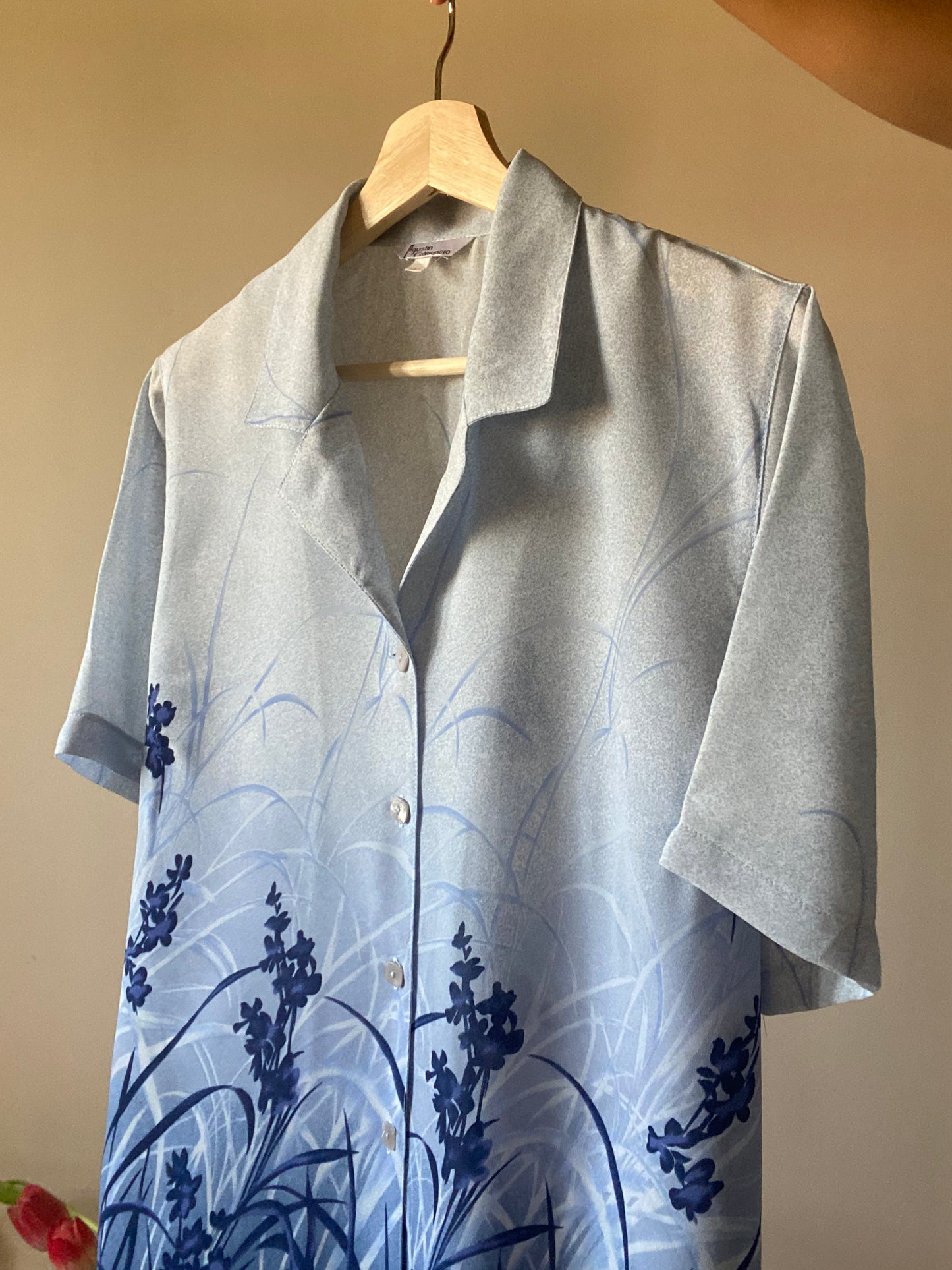 Floral Print Blue Vintage Shirt