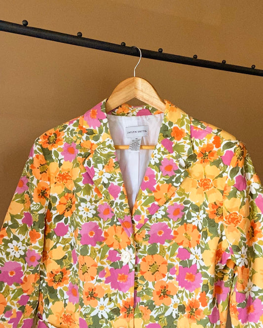 Floral Print Vintage Blazer