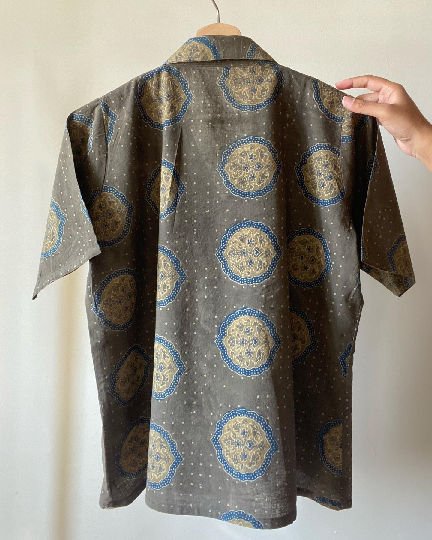 Ethnic Motif Vegetable Dye Handprinted Shirt