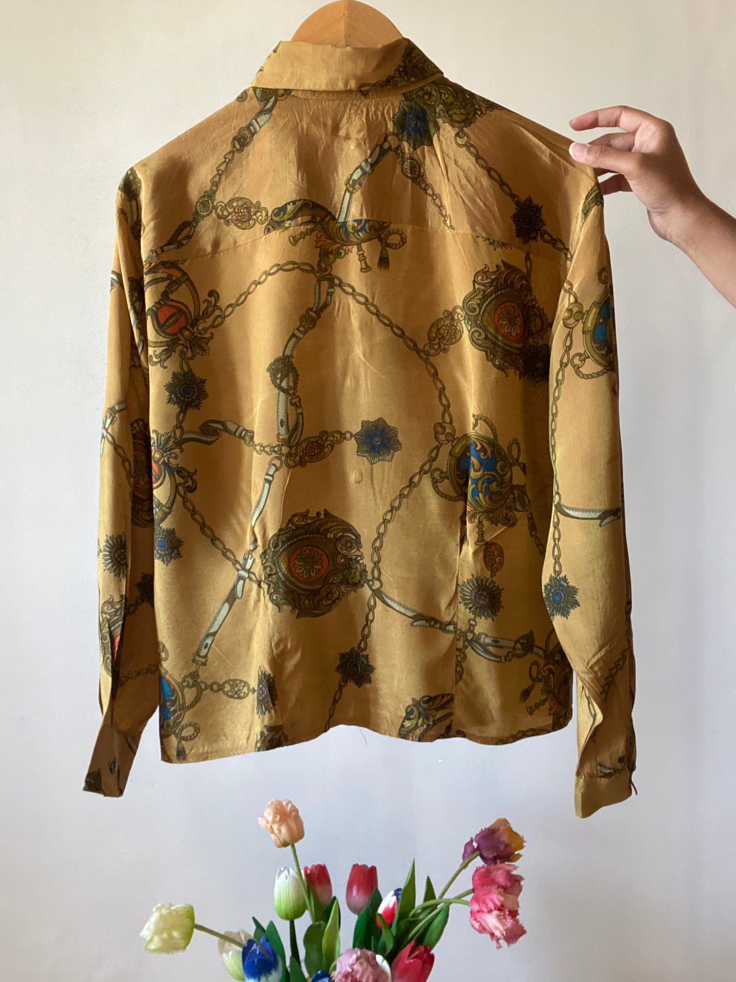 Golden Tint Baroque Print Vintage Shirt