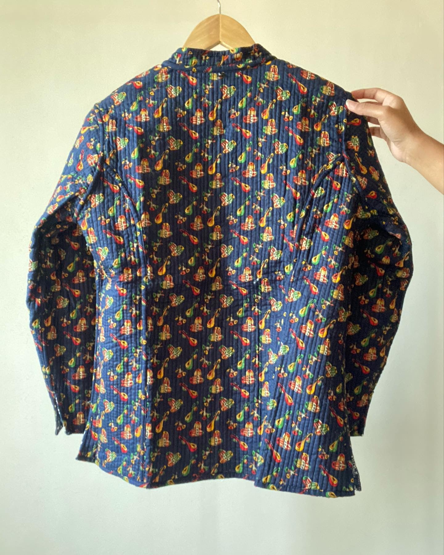 Block Multi Pattern Printed Cotton Reversible Quilted Jacket