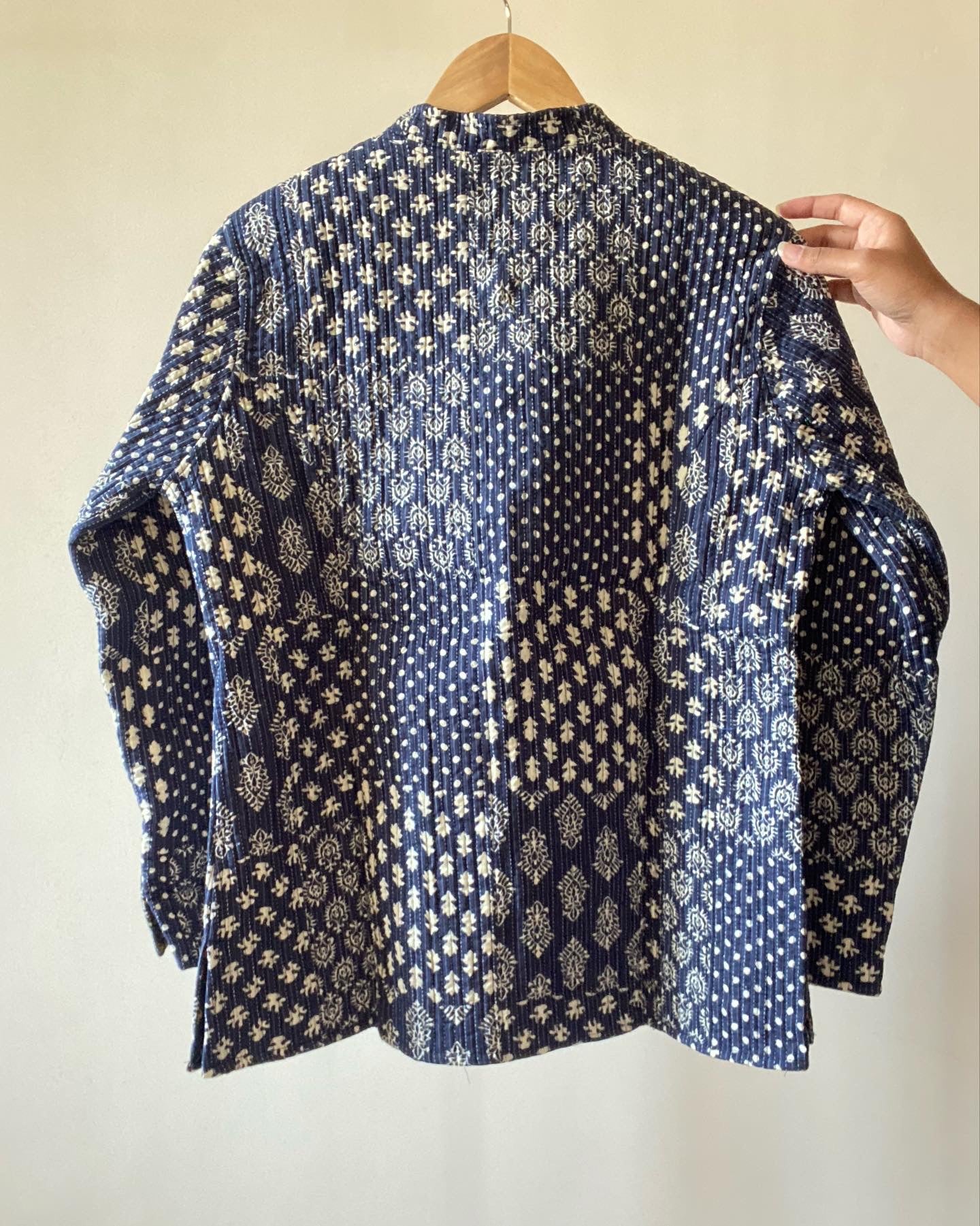 Block Multi Pattern Printed Cotton Reversible Quilted Jacket