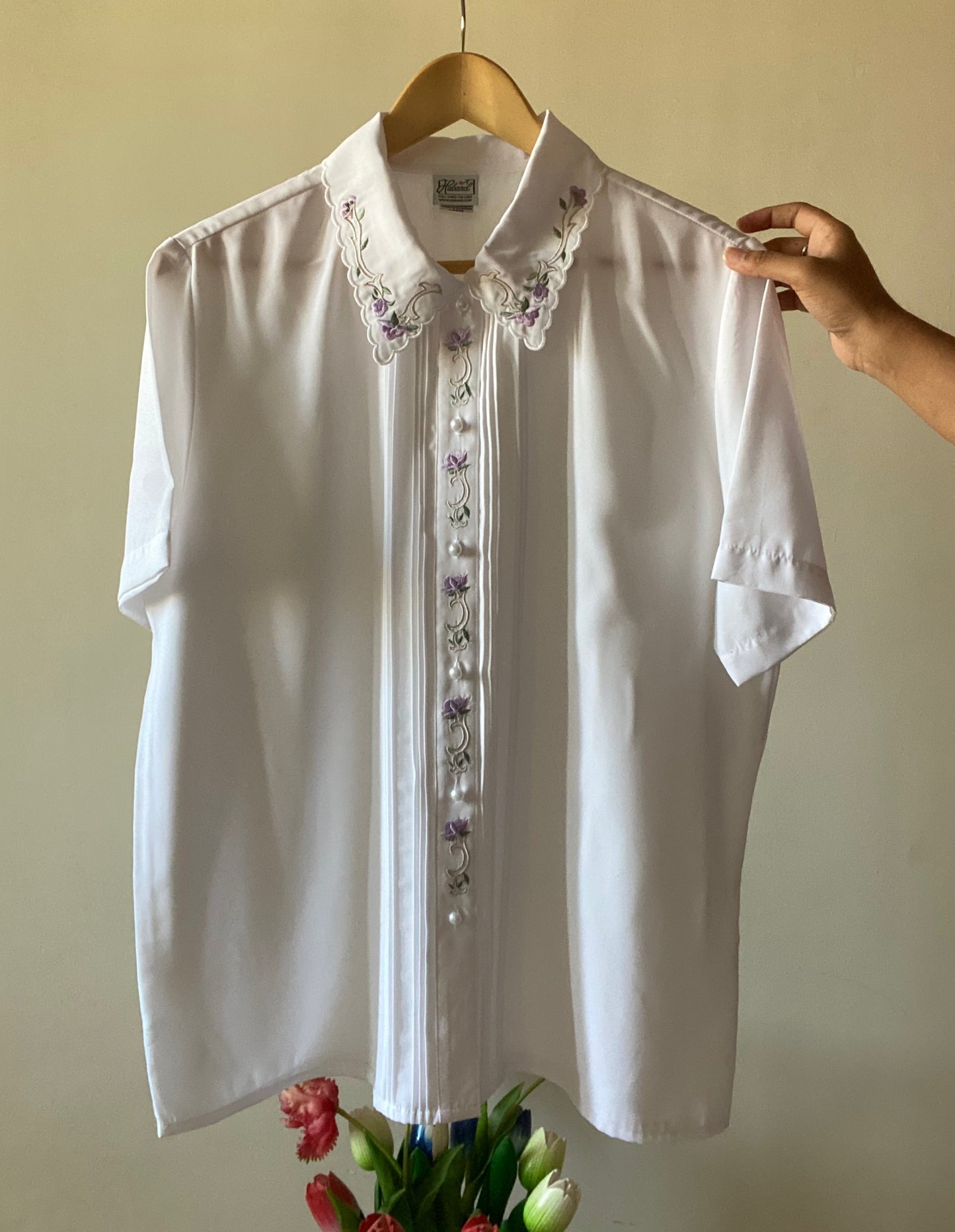 Floral Embroidered Vintage Shirt