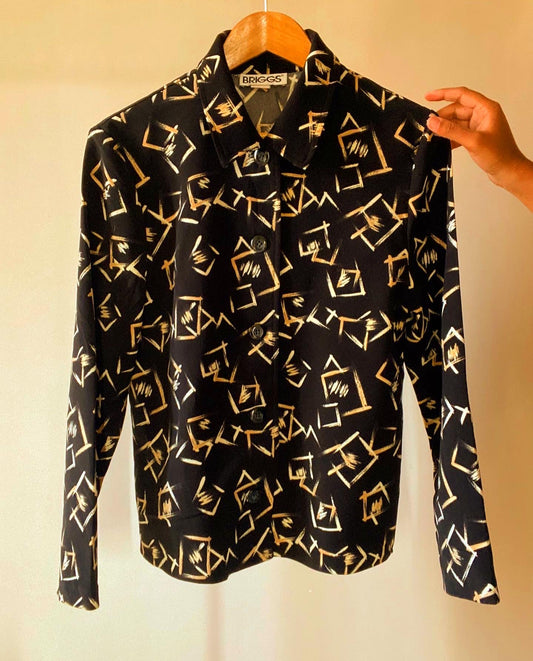 Abstract Print Vintage Shirt