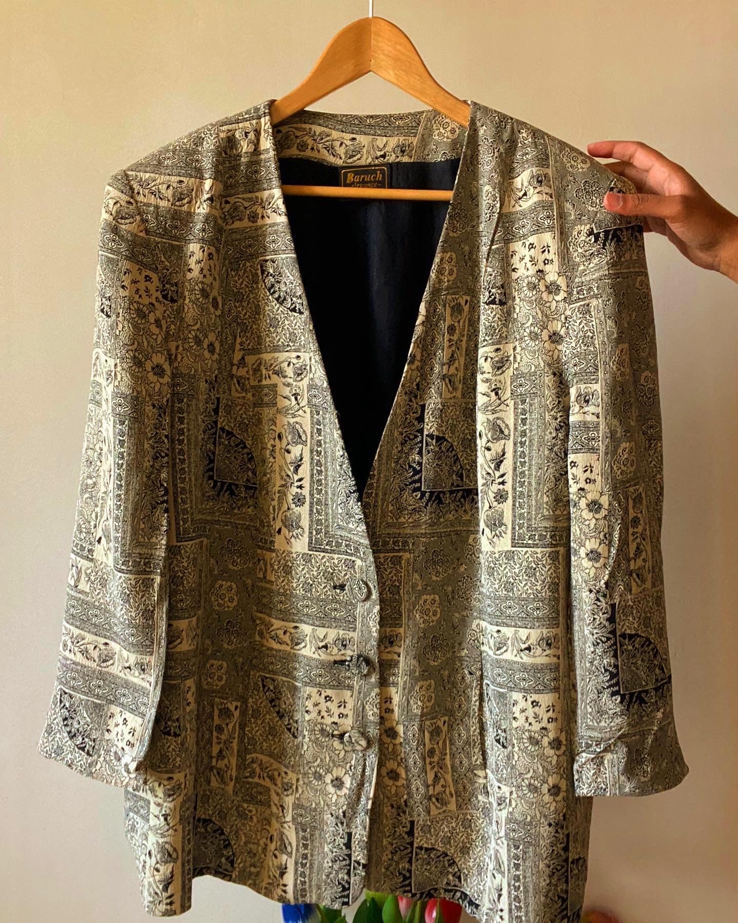 Multi Print Texted Blazer