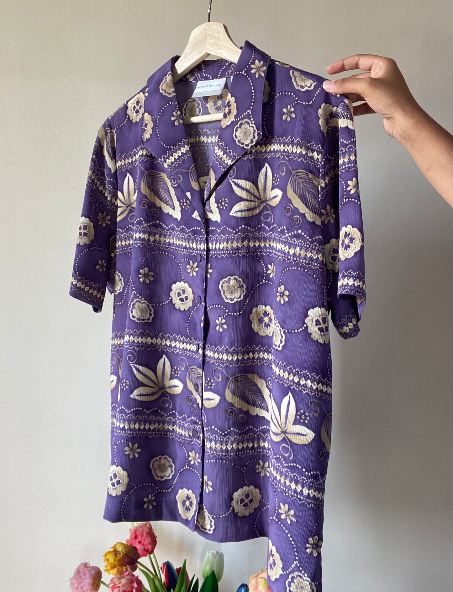 Purple Floral Hawaiian Vintage Shirt