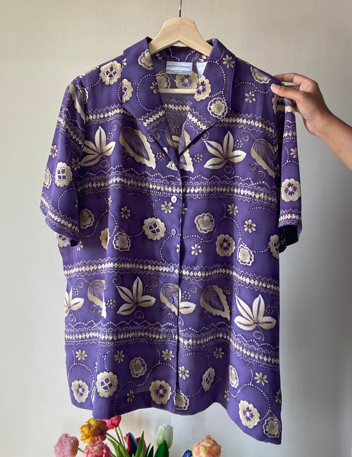 Purple Floral Hawaiian Vintage Shirt