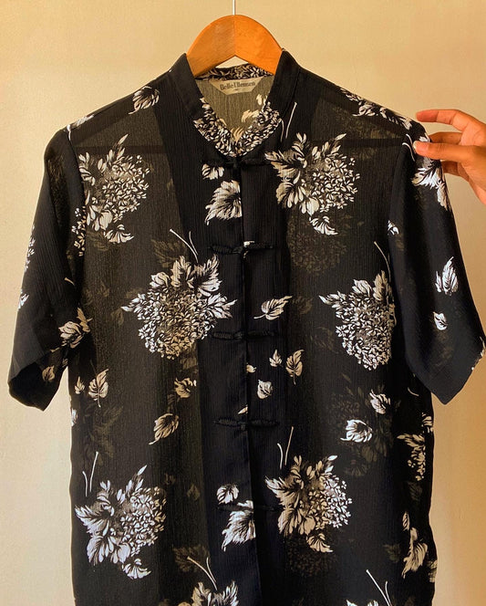 Black Floral Vintage Shirt