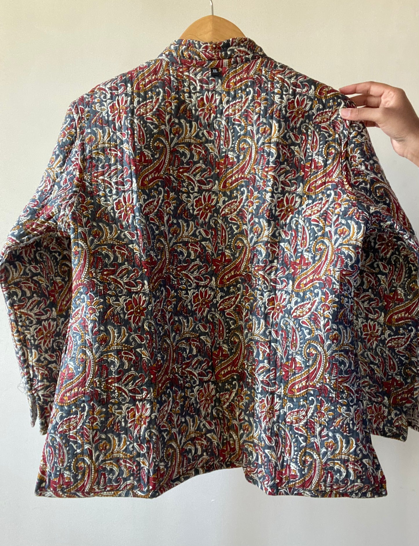 Brown Block Print Quilted Jacket