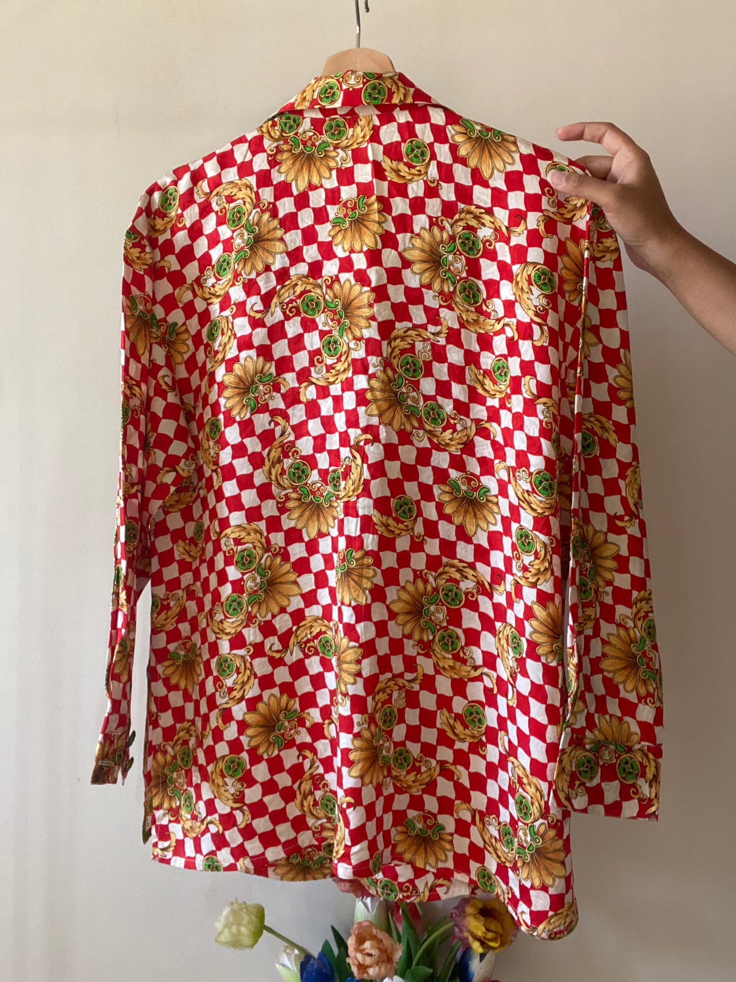 Checked Baroque Print Vintage Shirt