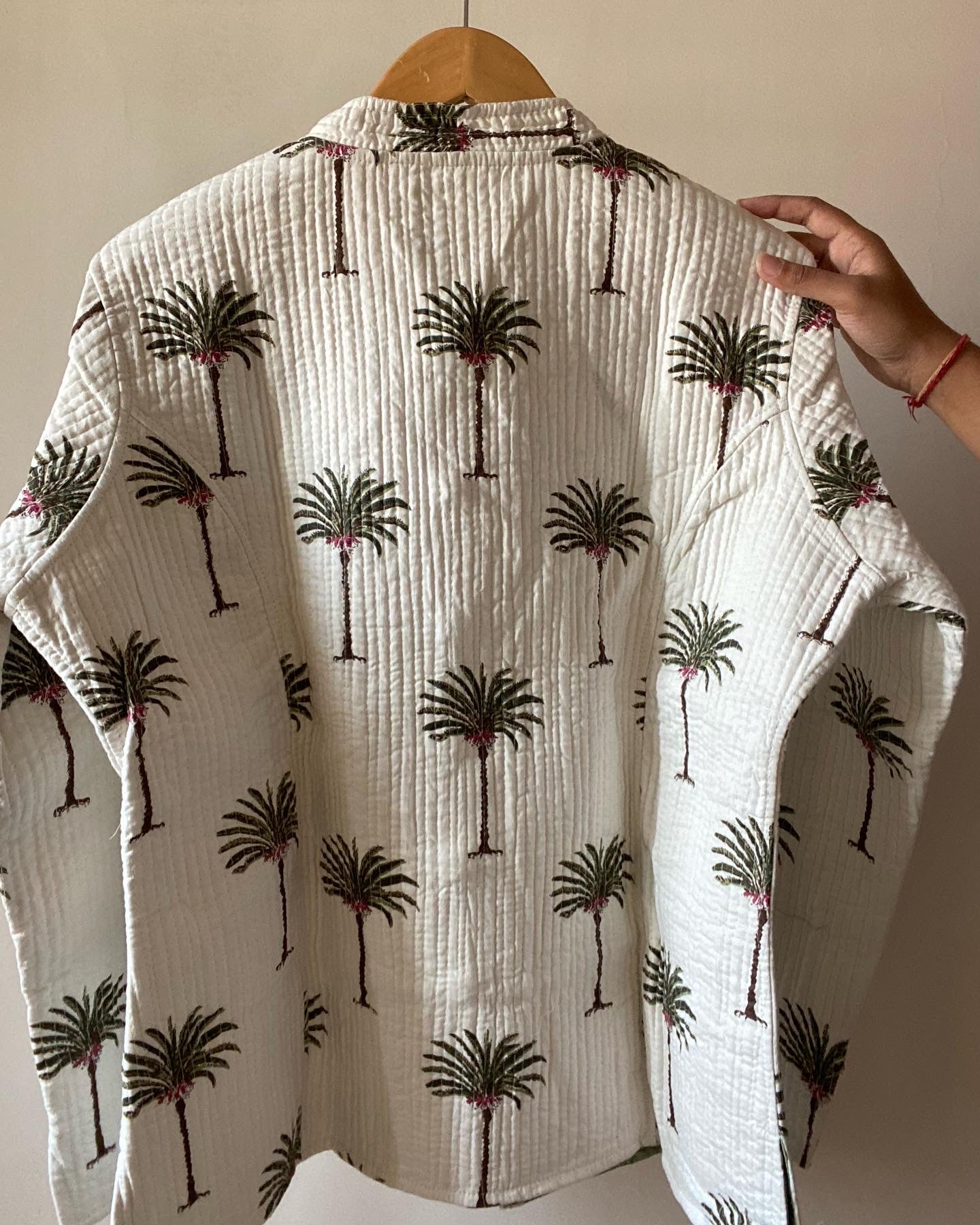 Tropical Block Print Quilted Jacket