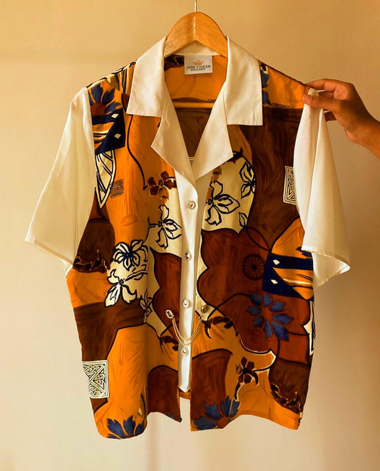 Vintage Layered Shirt With Abstract Print